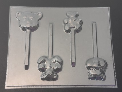 690 Teddy Bear Chocolate or Hard Candy Lollipop Mold