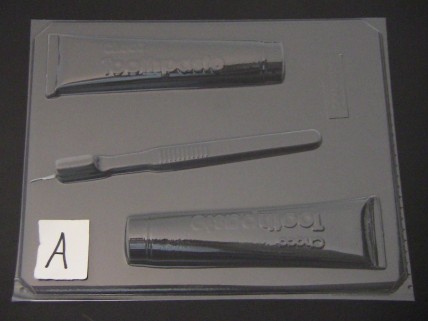 3505 Toothbrush Toothpaste Chocolate Candy Mold  FACTORY SECOND