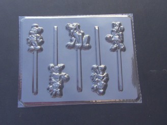 123sp Famous Male Female Mouse Dog Chocolate or Hard Candy Lollipop Mold