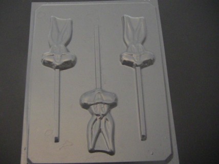 133sp Bunny Face Tall Ears Chocolate or Hard Candy Lollipop Mold 133sp Bunny Face Tall Ears Chocolate or Hard Candy Lollipop Mold