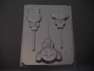 135sp Little Powerful Girls Chocolate or Hard Candy Lollipop Mold