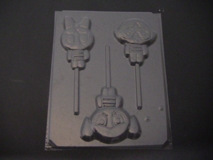 135sp Little Powerful Girls Chocolate or Hard Candy Lollipop Mold
