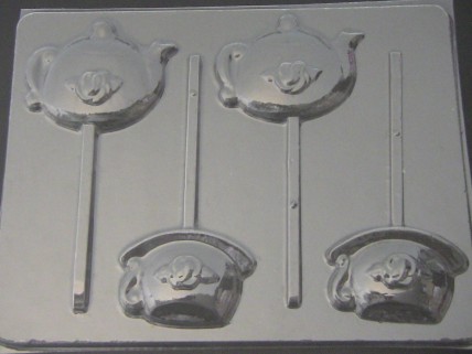 1505 Teapot, Teacup Chocolate or Hard Candy Lollipop Mold