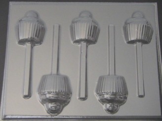1516 Cupcake Chocolate or Hard Candy Lollipop Mold