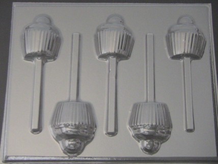 1516 Cupcake Chocolate or Hard Candy Lollipop Mold