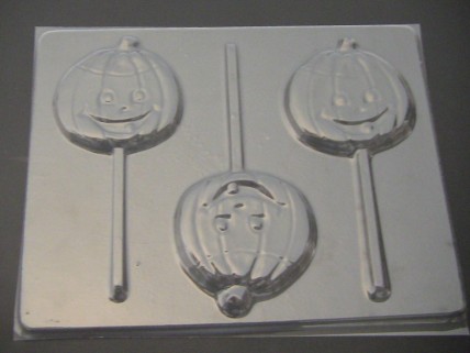 2413 Jack O Lantern Pumpkin Chocolate or Hard Candy Lollipop Mold