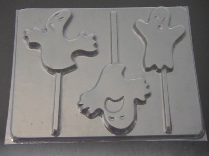 2414 Ghost Chocolate or Hard Candy Lollipop Mold