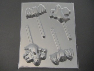 2451 Ghost and Bat Chocolate or Hard Candy Lollipop Mold