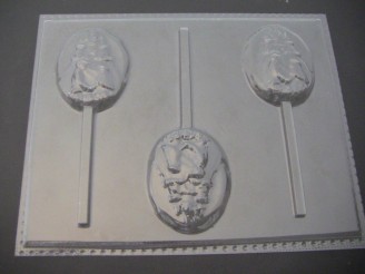 BRIDE AND GROOM LOLLIPOP CLEAR PLASTIC CHOCOLATE CANDY MOLD W016