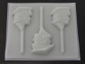 1900 Female Graduate Face Chocolate or Hard Candy Lollipop Mold  IMPROVED